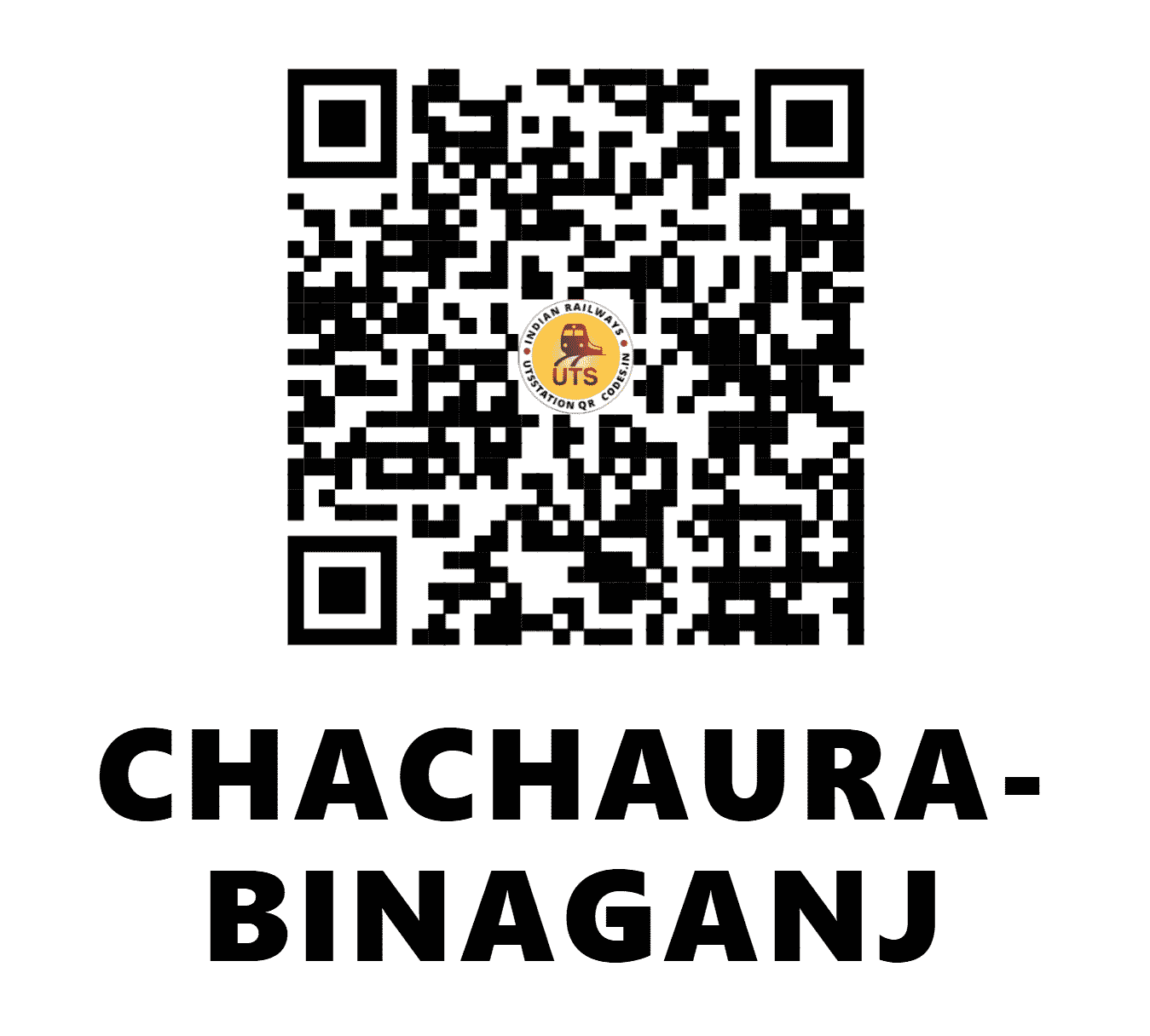 UTS QR Code for CHACHAURA-BINAGANJ - CBK - WC (MADHYA PRADESH)